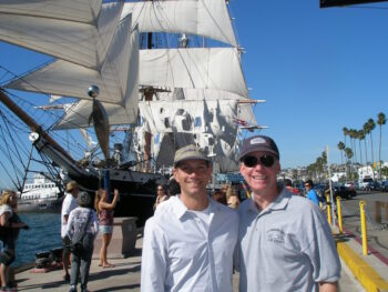 Scott Douglass and John Grimaldi in front of the Star of India San Diego