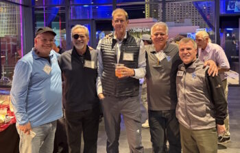 Joe Walsh, George Toma, Tom Heberle, Steve Dear ’85, Brian Foy in Vegas